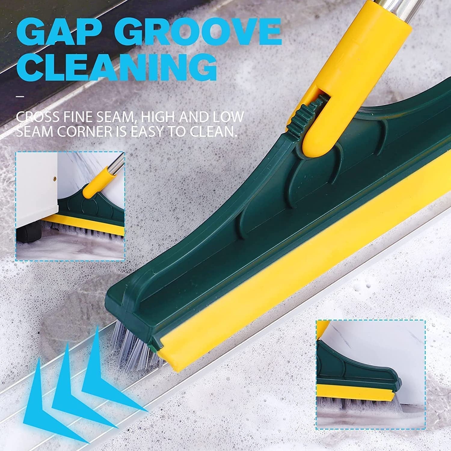 2-in-1 Broom Wiper – Dual Purpose Floor Cleaning Tool with Strong Bristles & Built-In Wiper Blade