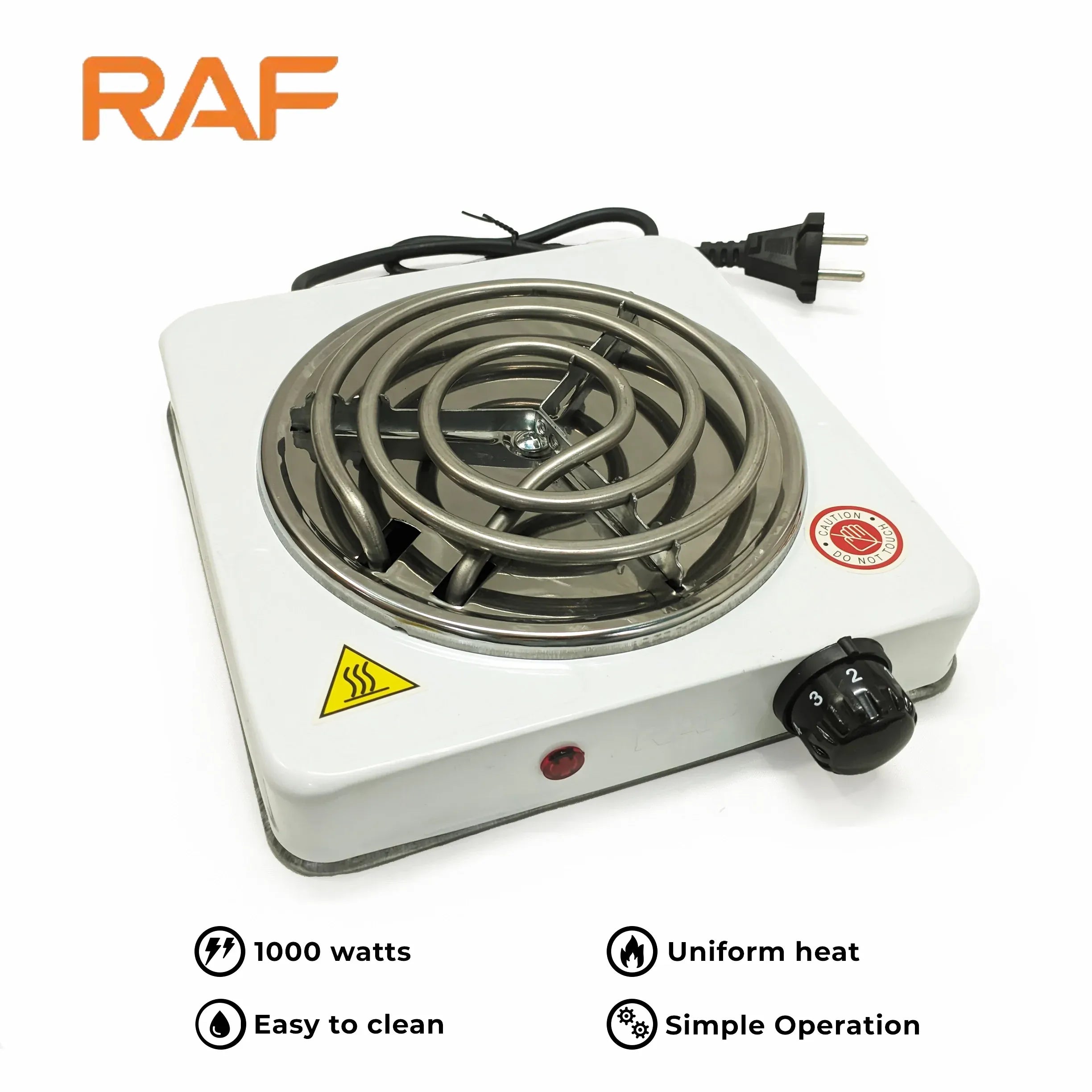 RAF Electric Stove – 1000W Hot Plate | Heats in 2 Minutes | Automatic & Easy to Clean