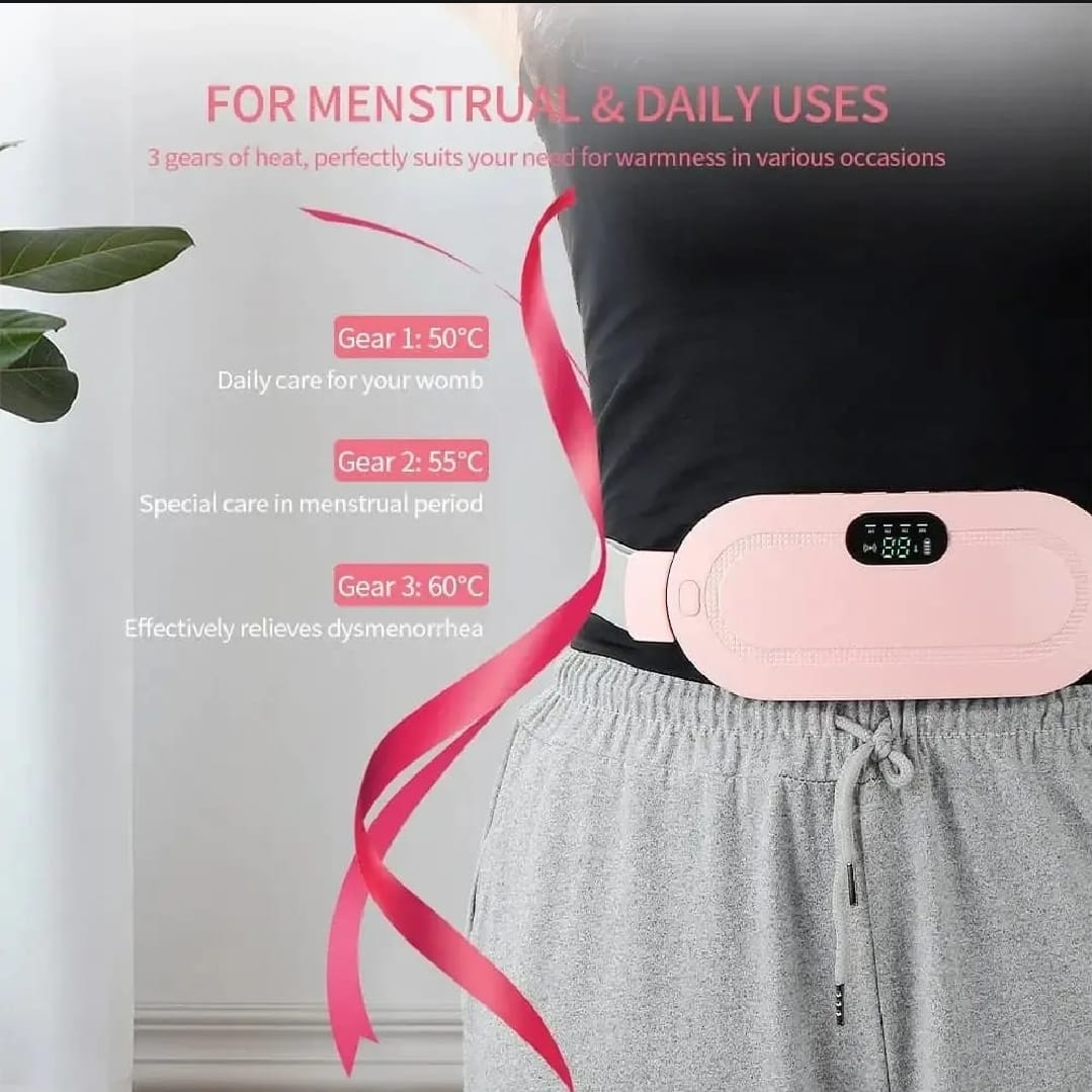 Portable Cordless Heating Pad – Electric Waist Belt with 3 Heat Levels & 3 Massage Modes