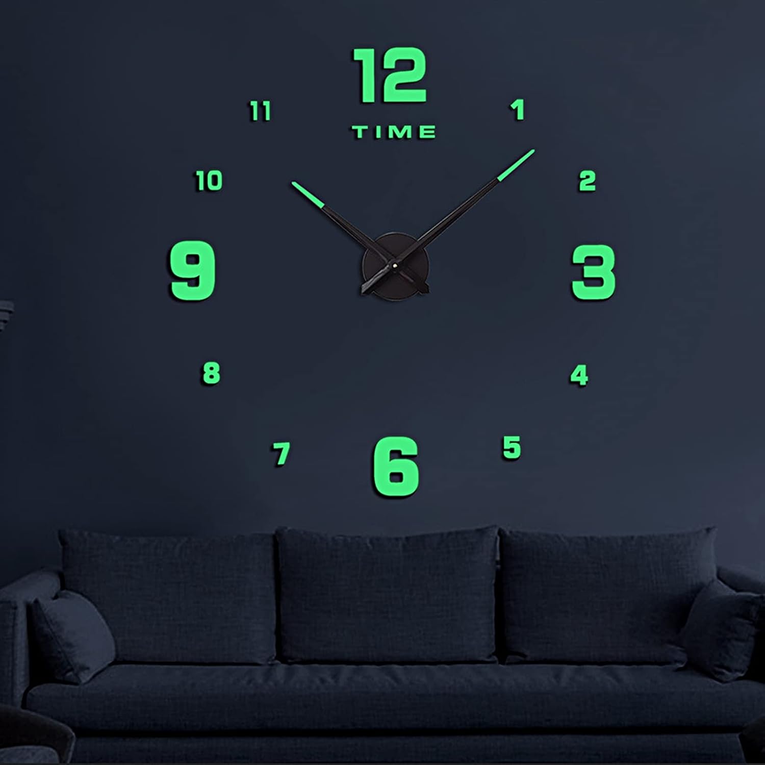 Wooden Numbers Wall Clock – Round Dial Glow-in-the-Dark Modern Decorative Clock