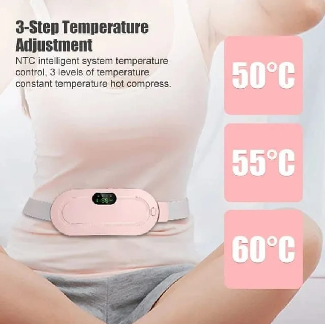 Portable Cordless Heating Pad – Electric Waist Belt with 3 Heat Levels & 3 Massage Modes