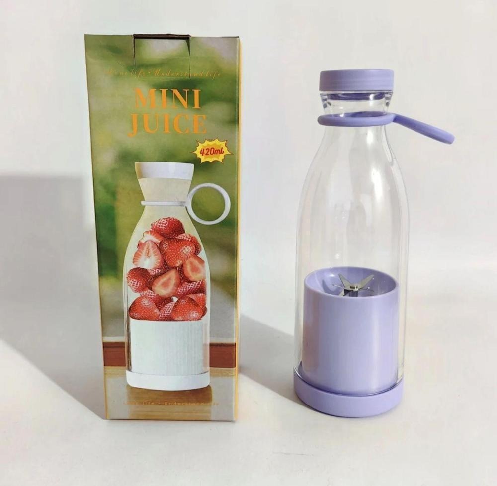 Portable 6-Blade Mini Bottle Juicer – USB Rechargeable Personal Blender