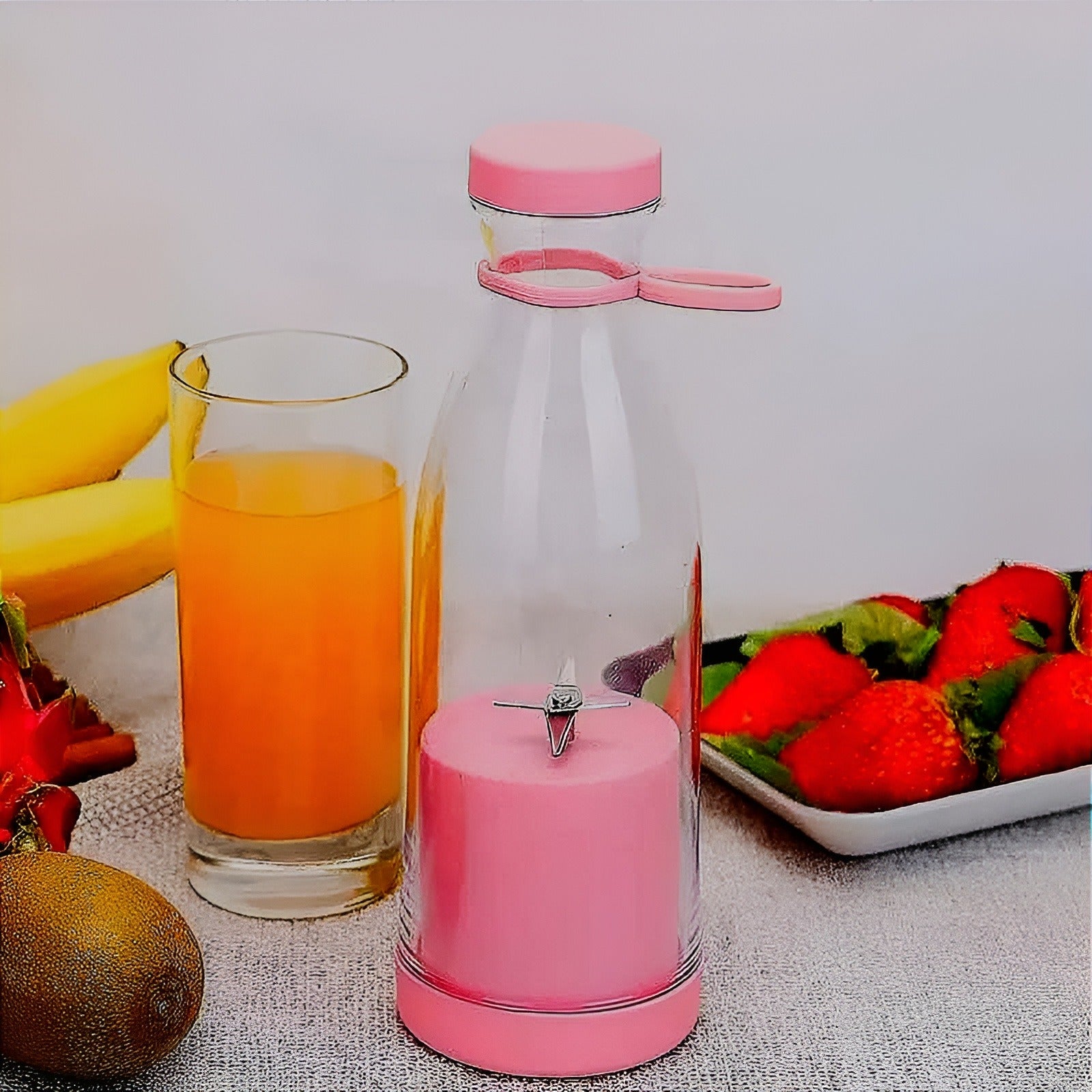 Portable 6-Blade Mini Bottle Juicer – USB Rechargeable Personal Blender