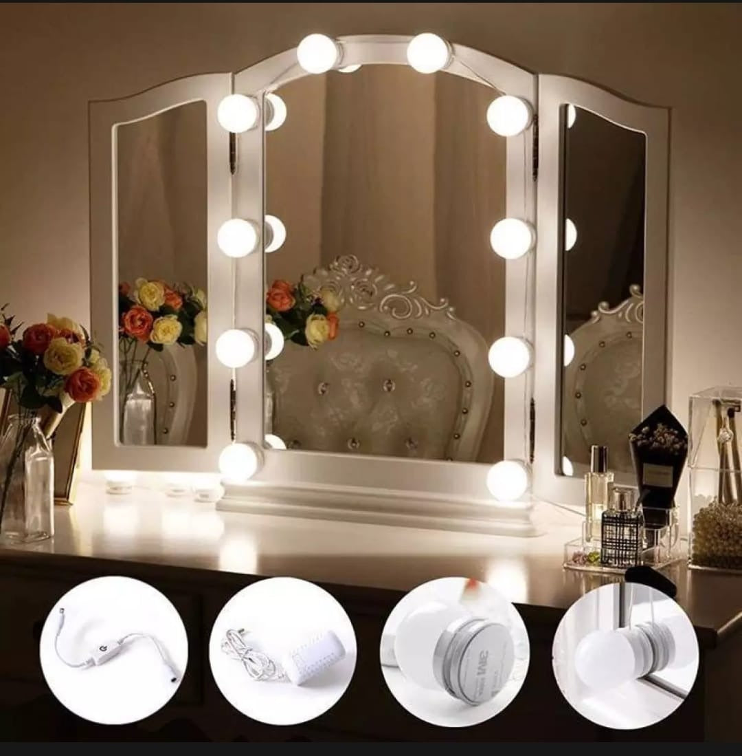 Dimmable LED Vanity Mirror Lights Kit – 10 LED Bulbs for Makeup & Dressing