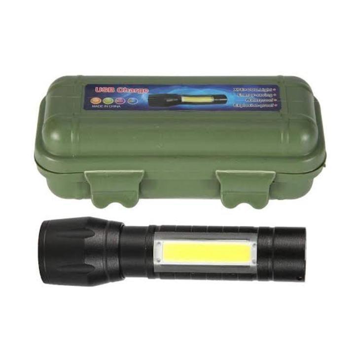 Portable LED Flashlight – Mini Rechargeable Torch with Side Light