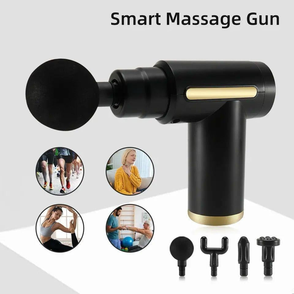 4-in-1 Massage Gun – Deep Tissue Percussion Massager with 4 Attachments