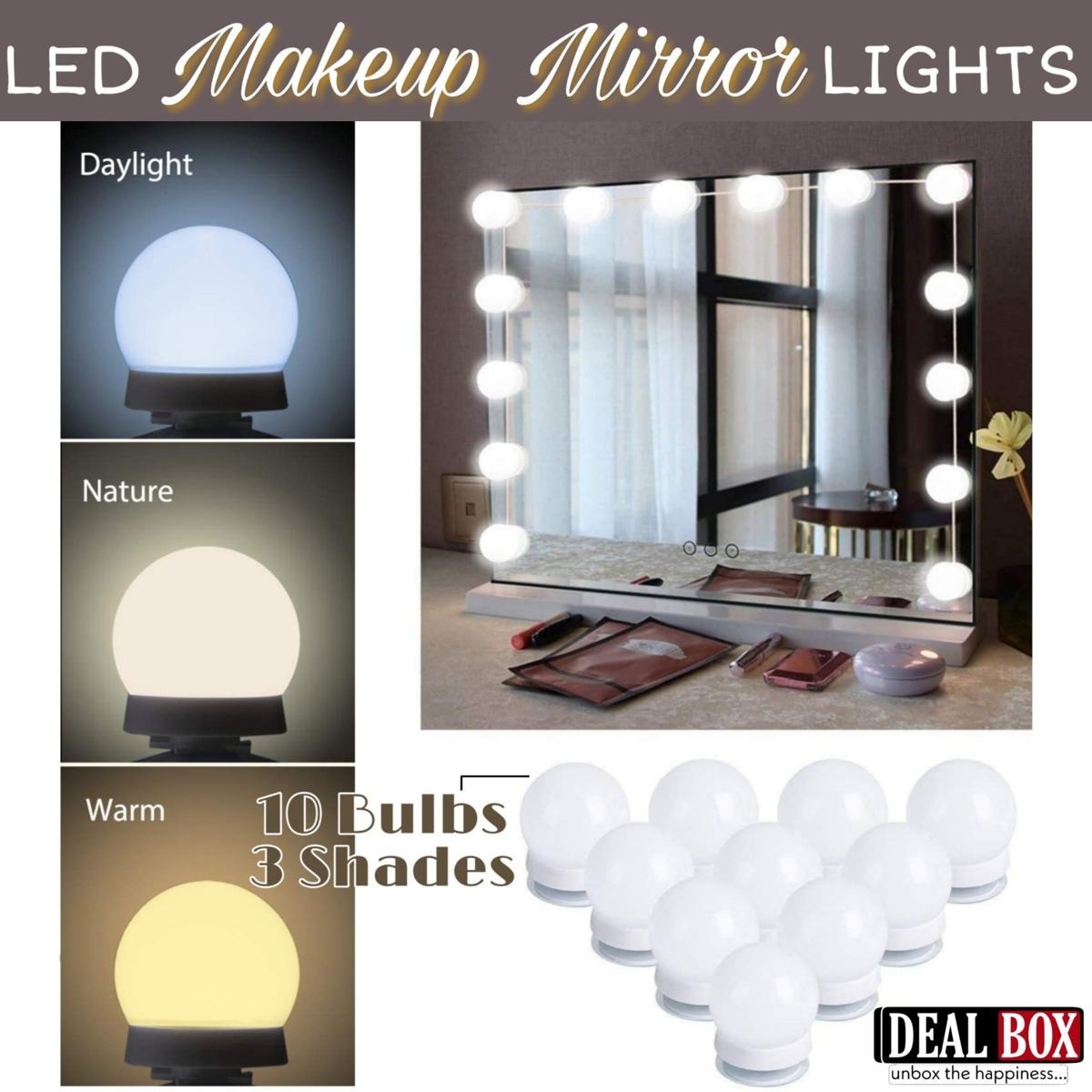 Dimmable LED Vanity Mirror Lights Kit – 10 LED Bulbs for Makeup & Dressing